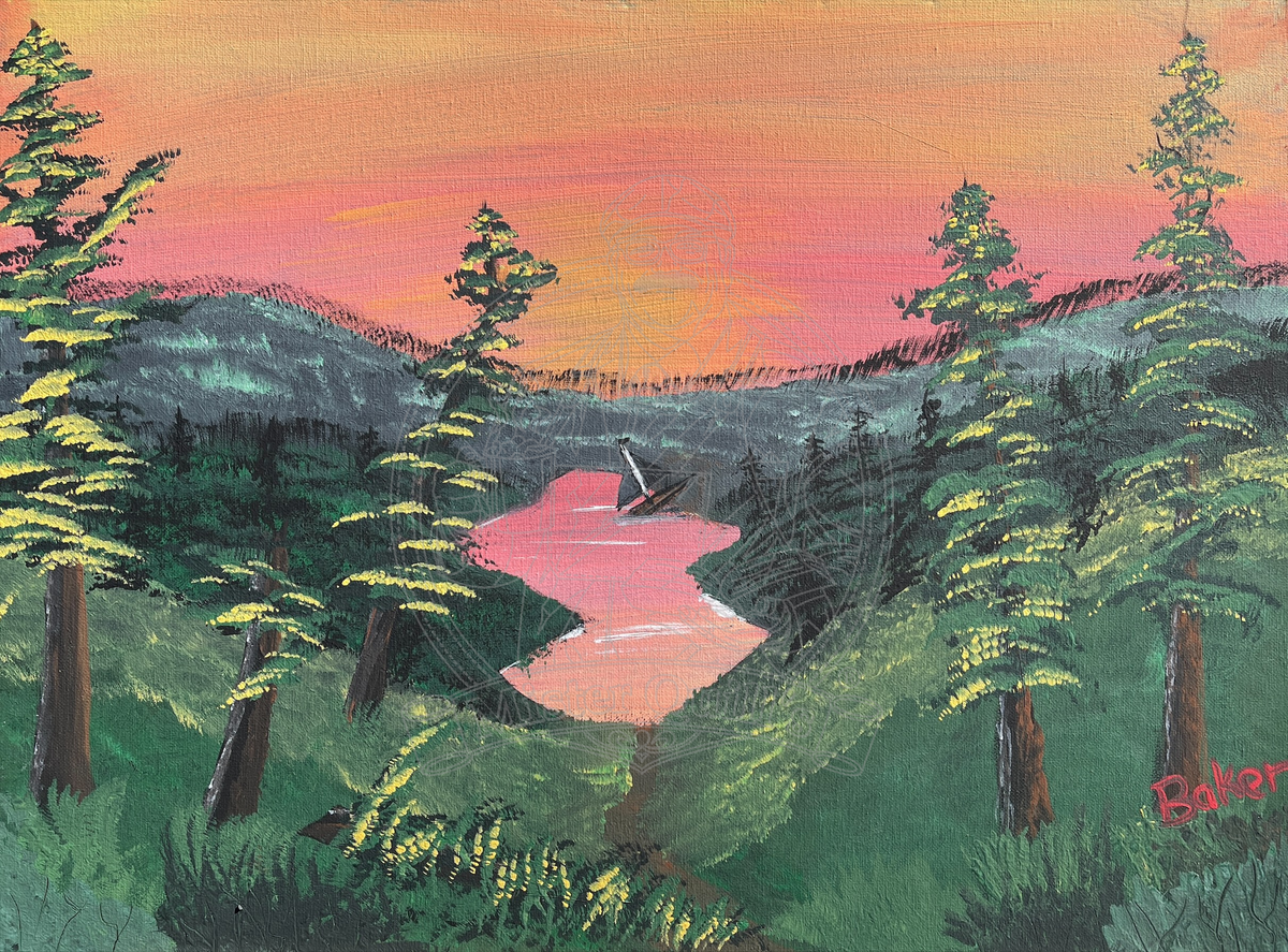 Distant Lake and Boat