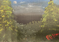 Night Mountain View 5" x 7" Landscape Painting. 1 of 1 original.