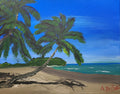 Walk on the Tropical Beach 16" x 20" Landscape Painting. 1 of 1 original.