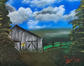 Old Gray Barn 14" x 11" Landscape Painting. 1 of 1 original.