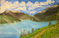 Sunshine Lake Walking Path 36" x 24" Landscape Painting. 1 of 1 original.