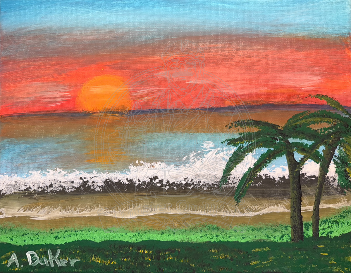 Tropical Beach and Ocean Sunset