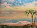 Tropical Ocean Waves on the Beach 14" x 11" Landscape Painting. 1 of 1 original.