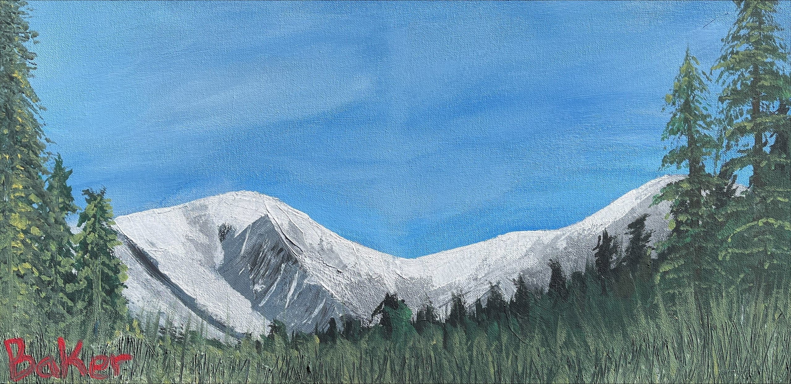 Mountain View 24" x 12" Landscape Painting. 1 of 1 original.