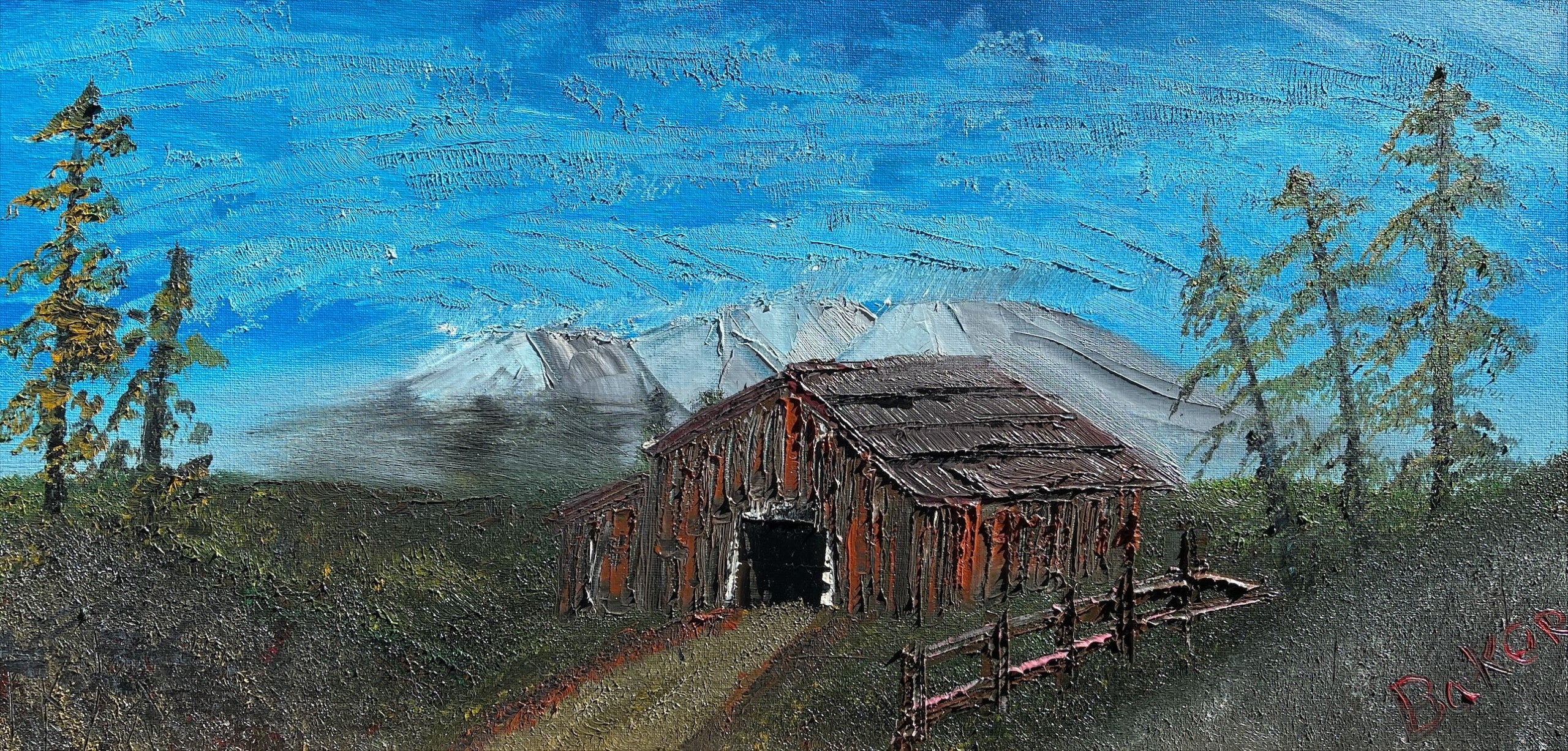 Old Barn 24" x 36" Landscape Painting. 1 of 1 original.
